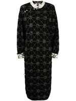 YANYAN KNITS robe mi-longue June à motif en jacquard - Noir