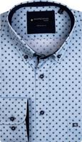 Giordano Heren Overhemd Blauw Zwarte Print Button Down Regular Fit