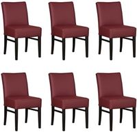 Set van 6 Donkerrode leren landelijke eetkamerstoelen Hold - Toledo Leer Bordeaux (donkerrood leer) - thumbnail