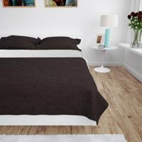 Bedsprei dubbelzijdig 220x240 cm quilt crme en bruin