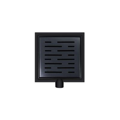 Wiesbaden doucheput met flens en zijuitlaat 15x15 cm mat zwart 33.4290