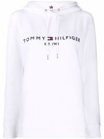 Tommy Hilfiger hoodie imprimé à lien de resserrage - Blanc