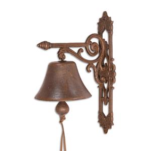 A PAIR OF CAST IRON ORNAMENTAL BELLS