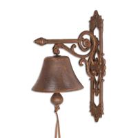 A PAIR OF CAST IRON ORNAMENTAL BELLS - thumbnail