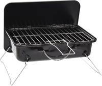 BBQ Houtskoolbarbecue met Deksel 34 x 24 cm Zwart