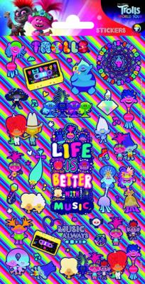 Funny Products stickers Trolls 20 x 10 cm papier paars 30 stuks Funny Products stickers Trolls 20 x 10 cm papier paars 30 stuks