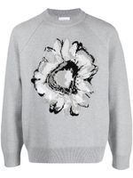 Barrie pull en cachemire à fleurs - Gris