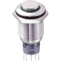 TRU COMPONENTS 701885 LAS2GQH-22ZE/G/12V/S/P Vandalismebestendige drukschakelaar 250 V/AC 3 A 2x aan/aan Continu Groen 1 stuk(s) - thumbnail