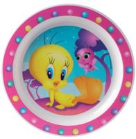 Tweety Plat bord kunststof 22 cm roze