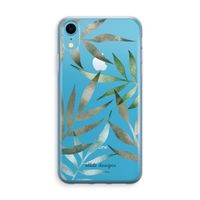 Tropical watercolor leaves: iPhone XR Transparant Hoesje - thumbnail