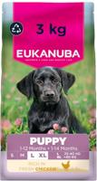 Eukanuba Puppyvoer met verse kip voor grote rassen, premium droogvoer voor junior honden, 3 kg