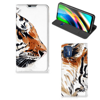 Bookcase Motorola Moto G9 Plus Watercolor Tiger