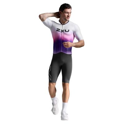 2XU Light Speed React Sleeved Trisuit White/Turbulence Heren XL 2XU Light Speed React Sleeved Trisuit White/Turbulence Heren XL