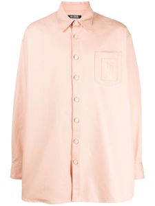 Raf Simons chemise en coton à patch logo - Rose