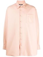 Raf Simons chemise en coton à patch logo - Rose - thumbnail