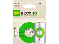 GP Batteries Recyko 3000 D Boy Ni-Mh Accu, 1,2 Volt, 2-delige kaart