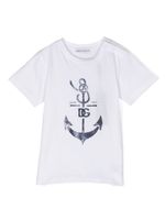 Dolce & Gabbana Kids t-shirt en coton mélangé à imprimé ancre - Blanc - thumbnail