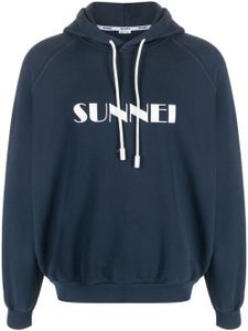 Sunnei hoodie en coton à logo imprimé - Bleu