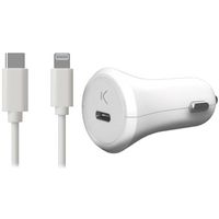 Ksix Power Delivery USB Type-C autolader met Lightning-kabel - 18W - thumbnail