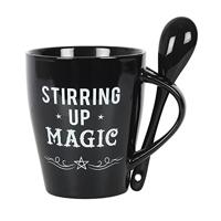 Something Different Mok/beker met lepel set Stirring Up Magic Zwart