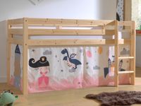 Bed ALIZE halfhoogslaper 90x200 cm natuurlijk pijnboom tent Princess II - thumbnail