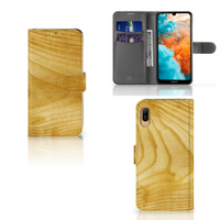 Huawei Y6 (2019) Book Style Case Licht Hout - thumbnail