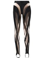 Mugler leggings à effet de transparence - Noir