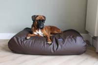 Dog's Companion® Hondenbed chocolade bruin leather look extra small