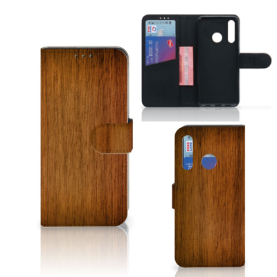 Huawei P Smart Plus (2019) Book Style Case Donker Hout