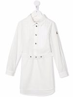 Moncler Enfant robe à taille ceinturée - Blanc