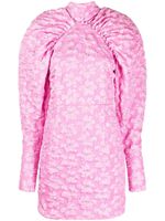 ROTATE BIRGER CHRISTENSEN robe courte fleurie à manches bouffantes - Rose - thumbnail