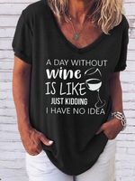 A Day Without Wine Is Like Just Kidding I Have No Idea Tshirt