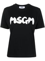 MSGM t-shirt en coton à logo imprimé - Noir