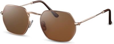 CWI zonnebril unisex rechthoekig goud/bruin (CWI2158) CWI zonnebril unisex rechthoekig goud/bruin (CWI2158)