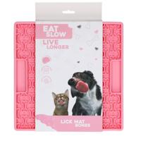 Eat Slow Live Longer Likmat - 21 x 21 cm - vierkant - snuffelmat - anti-snuffelmat - slowfeeder - afleiding - honden en katten - voor smeermiddelen, brokken en snoep - botmoest