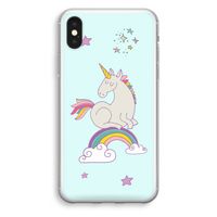 Regenboog eenhoorn: iPhone X Transparant Hoesje