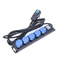 as - Schwabe 38604 5-Weg Stopcontactdoos met Prcd-Stekker met Rubberen Voedingskabel, IP44, 230 V, 5 meter Kabellengte
