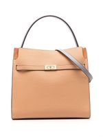 Tory Burch sac à main en cuir à plaque logo - Orange