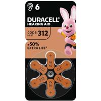 Duracell Hearing Aid-batterijen maat 312, verpakking van 6