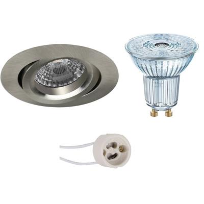 LED Spot Set - OSRAM Parathom PAR16 927 36D - Pragmi Aerony Pro - GU10 Fitting - Dimbaar - Inbouw Rond - Mat Nikkel - LED Spot Set - OSRAM Parathom PAR16 927 36D - Pragmi Aerony Pro - GU10 Fitting - Dimbaar - Inbouw Rond - Mat Nikkel -