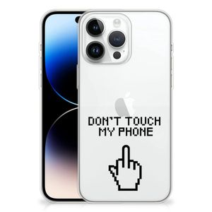 iPhone 14 Pro Max Silicone-hoesje Finger Don't Touch My Phone