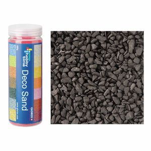 Grof decoratie zand/kiezels zwart 500 gram