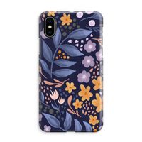 Flowers with blue leaves: iPhone XS Max Volledig Geprint Hoesje