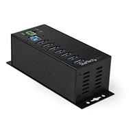 StarTech.com 7 Port USB 3.0 Hub met Voeding & Overspanningsbeveiliging - Industrial Powered USB 3.0 Data Transfer Hub - Muur/Bureau/Din Rail Mountable - Metalen USB 3.1 Gen 1 5Gbps Hub