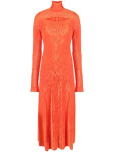 Forte Forte robe en velours à coupe mi-longue - Orange