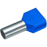 Cimco 18 2444 dubbele kabelbit 2,50 mm² x 10 mm, gedeeltelijk geïsoleerd, blauw, 100 stuks