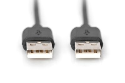 Digitus USB-kabel USB 2.0 USB-A stekker, USB-A stekker 1.80 m Zwart AK-300100-018-S