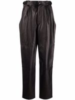 ISABEL MARANT pantalon droit en cuir - Noir