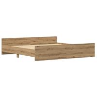 vidaXL Bedframe bewerkt hout artisanaal eiken 200x200 cm