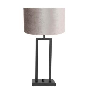 Steinhauer Tafel schemerlamp Stanger zilver velvet met zwart 8213ZW